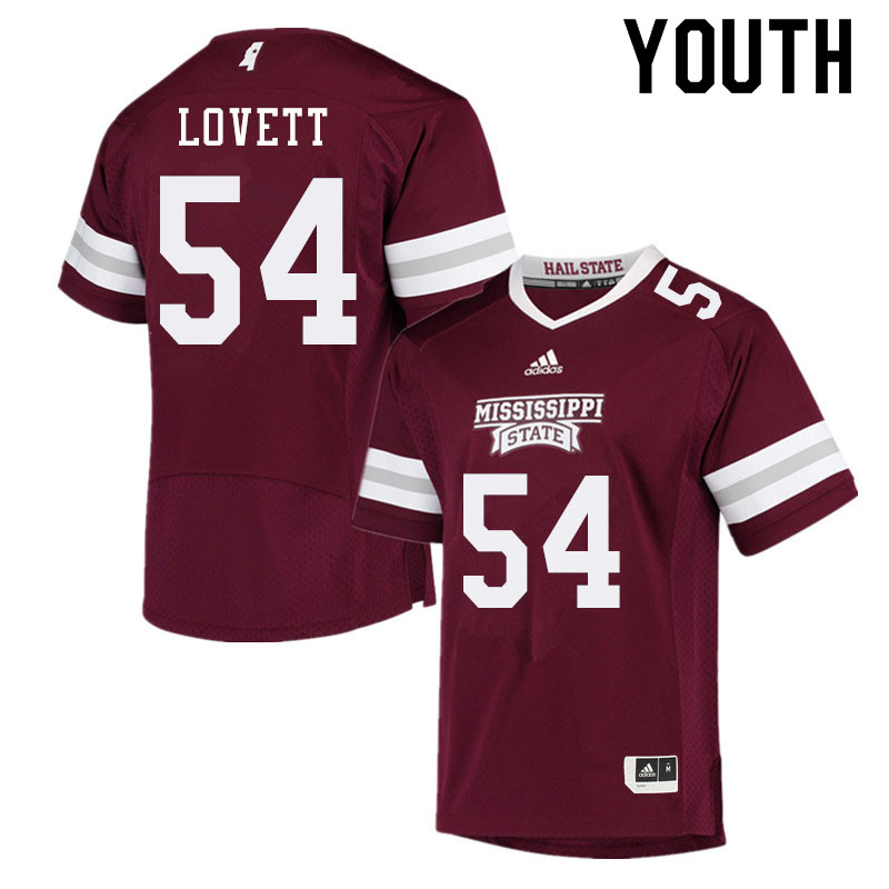 Youth #54 Fabien Lovett Mississippi State Bulldogs College Football Jerseys Sale-Maroon
